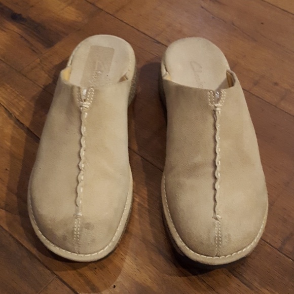 Clarks Shoes - Clarks - Tan Suede Mules‎